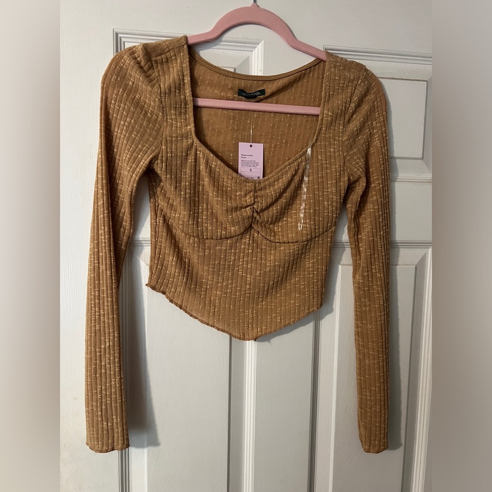 Target mustard yellow crop top size S